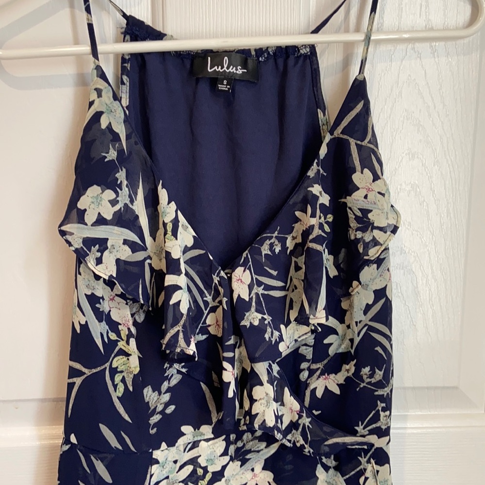 Faux wrap ruffle dress